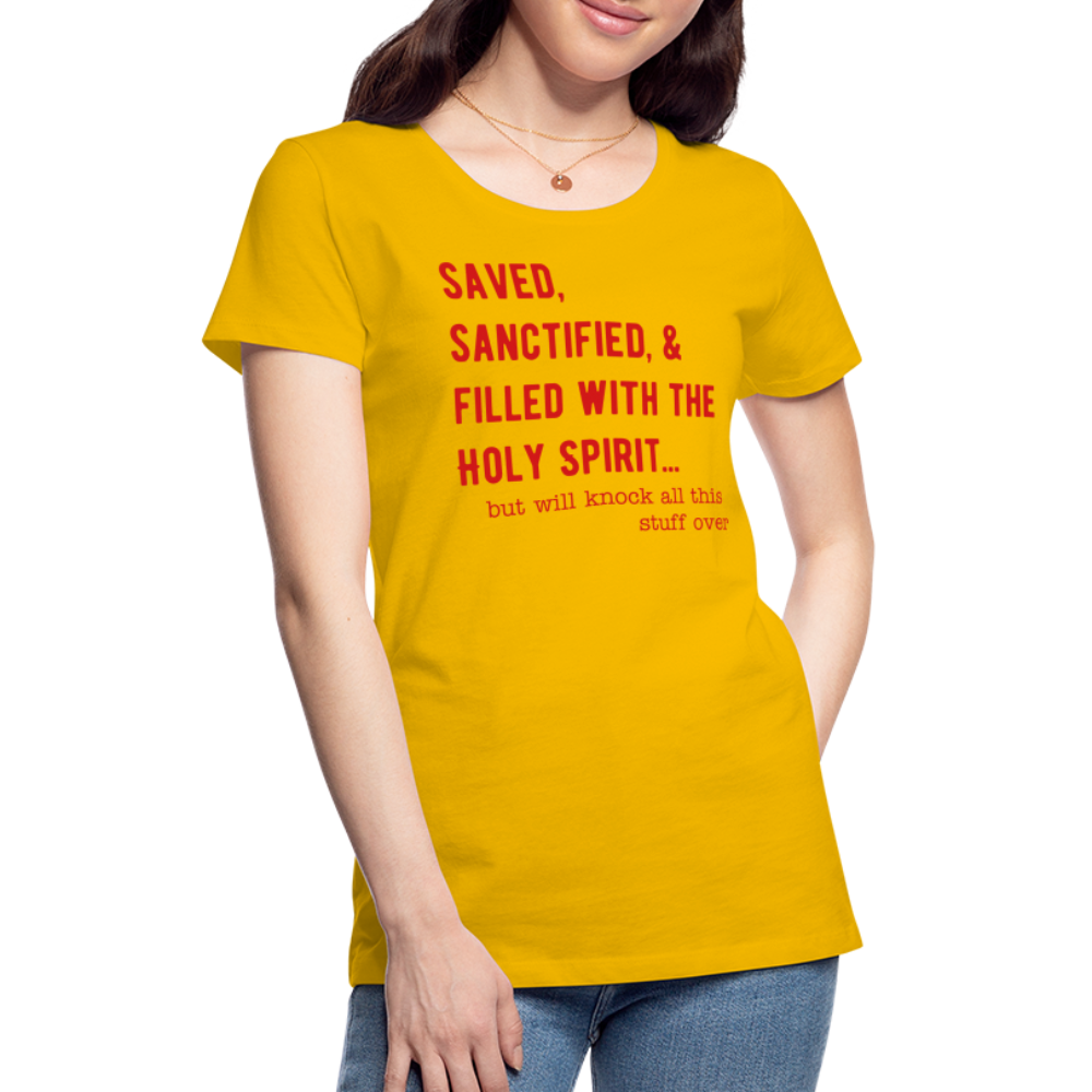 Saved, But Women’s Premium T-Shirt Elisheba M6:33