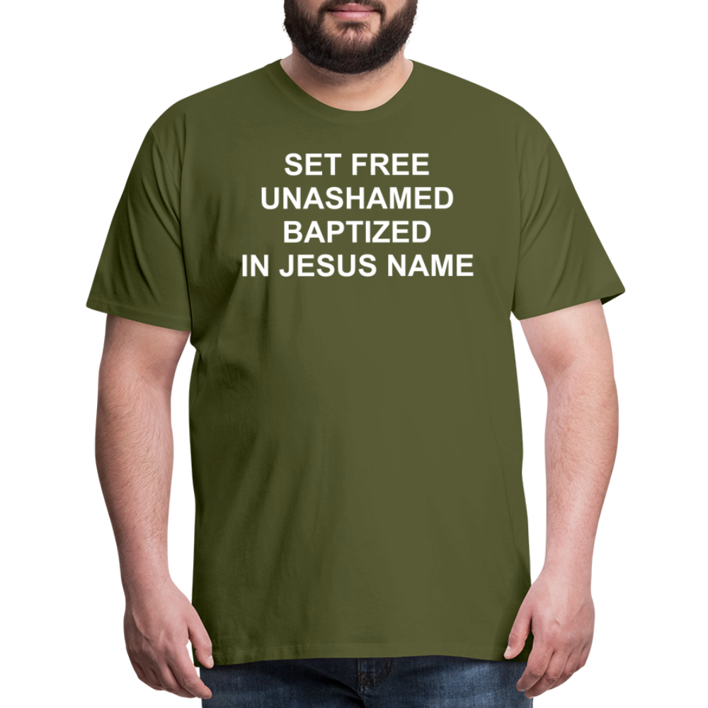 Set Free Men's Premium T-Shirt Elisheba M6:33