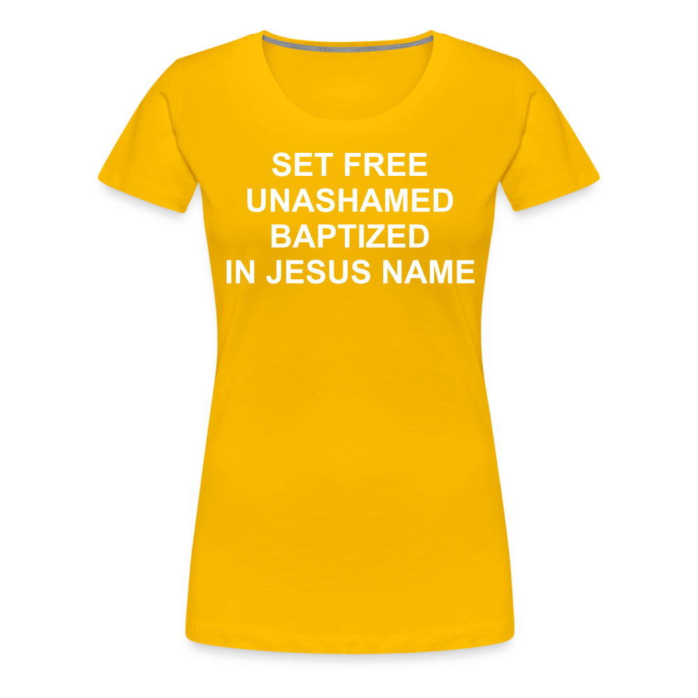 Set Free Women’s Premium T-Shirt Elisheba M6:33