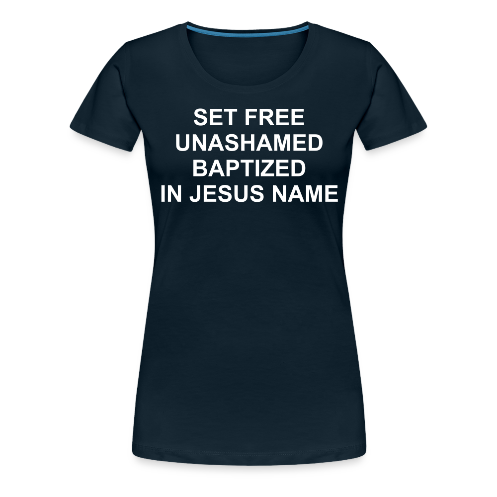 Set Free Women’s Premium T-Shirt Elisheba M6:33