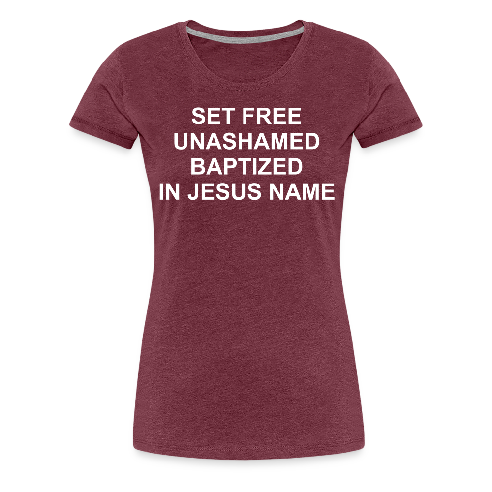 Set Free Women’s Premium T-Shirt Elisheba M6:33