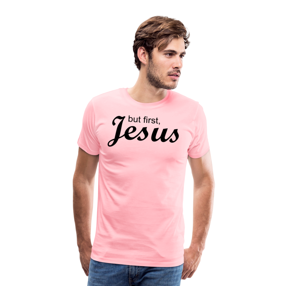 But First Men's Premium T-Shirt - pink