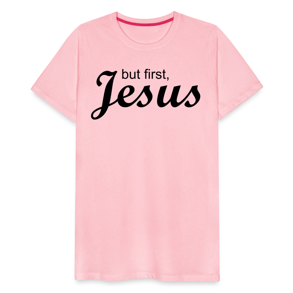 But First Men's Premium T-Shirt - pink