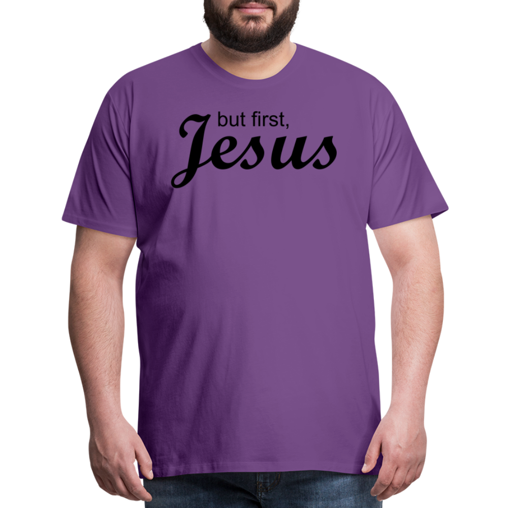 But First Men's Premium T-Shirt - purple