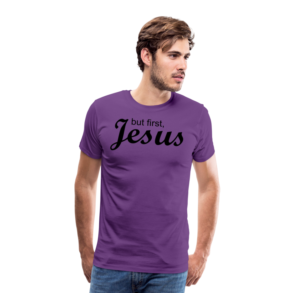 But First Men's Premium T-Shirt - purple