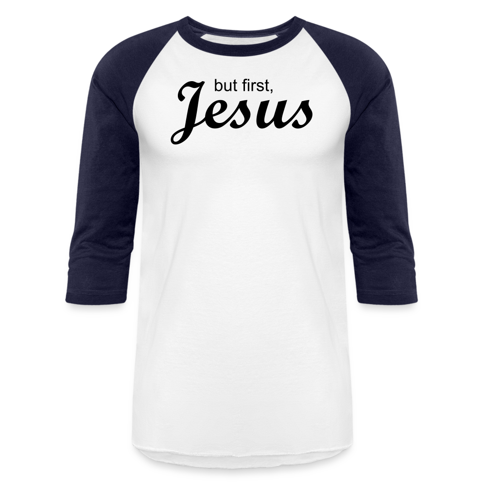 But First Baseball T-Shirt - white/navy