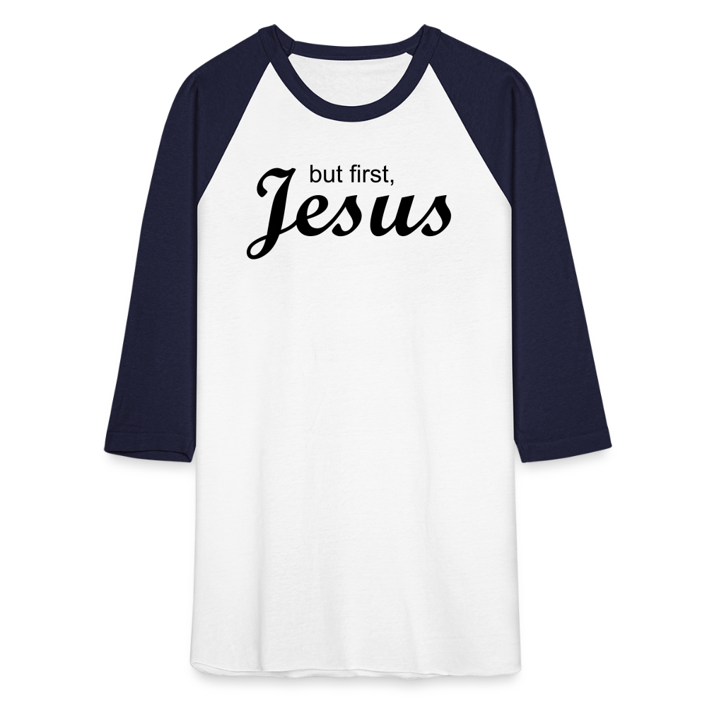 But First Baseball T-Shirt - white/navy