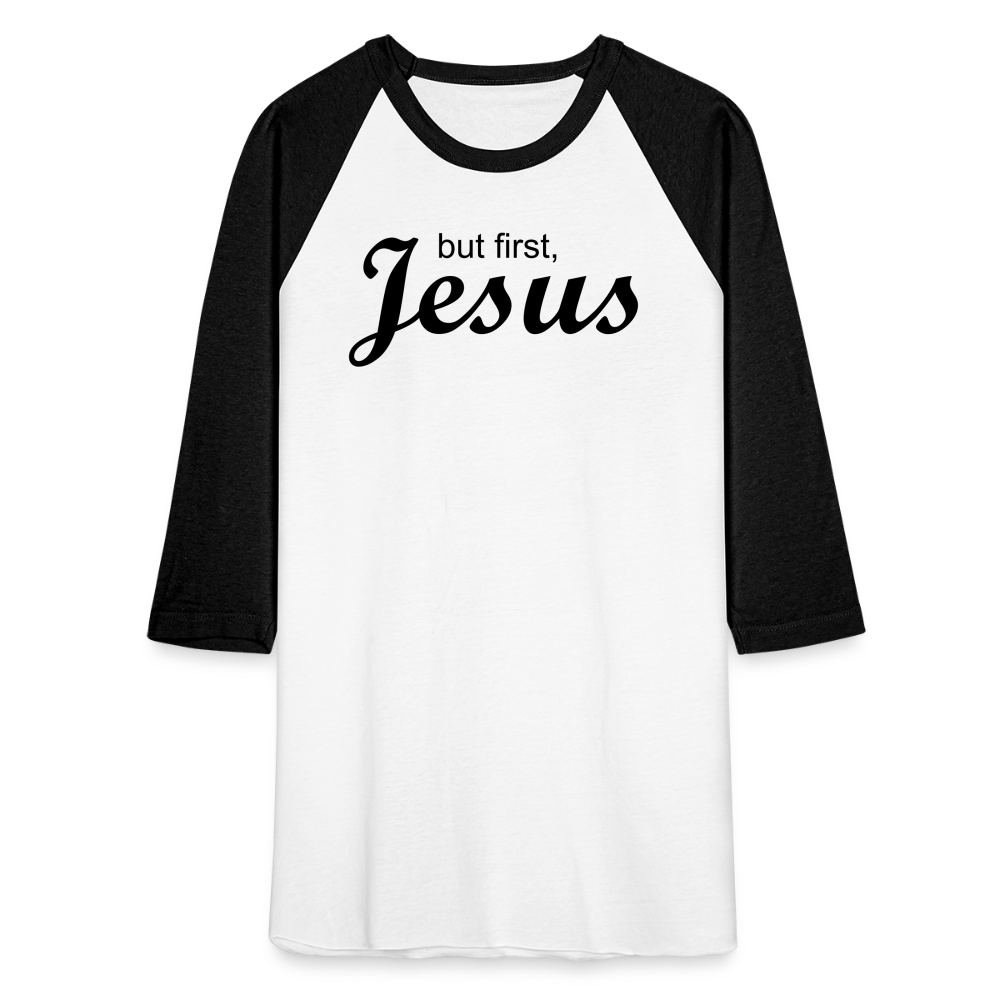 But First Baseball T-Shirt - white/black